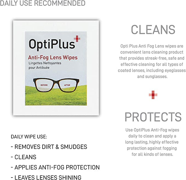 OptiPlus Anti-Fog Lens Cleaning Wipes 100ct